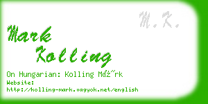 mark kolling business card